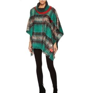 Vivienne Westwood plaid sweater cape poncho turtleneck
